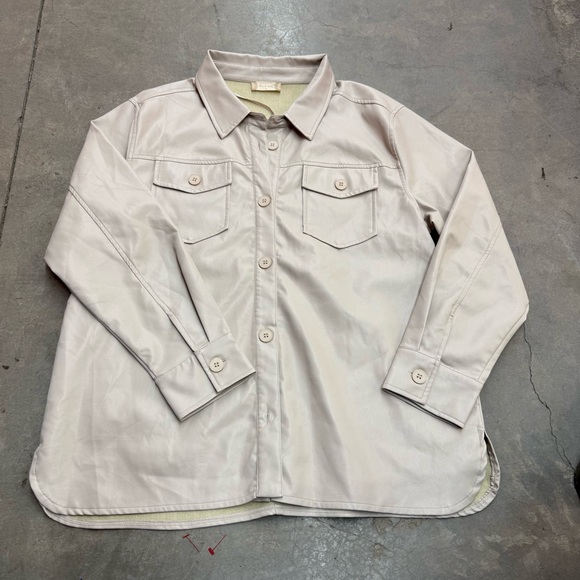 Altar'd State Cream Button Down Shirt - Picture 1 of 5